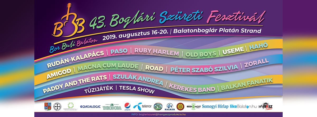43. Boglári Szüreti Fesztivál, Augusztus 16-20.