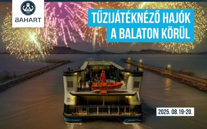 Tüzijátéknéző hajók BAHART 2025 - Tüzijáték Balaton 2025