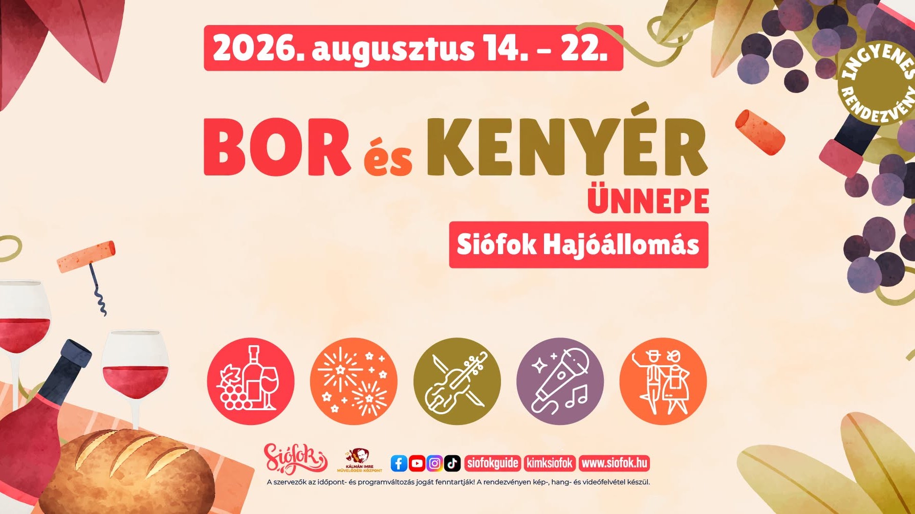 Siófok Bor és Kenyér Ünnepe 2026
