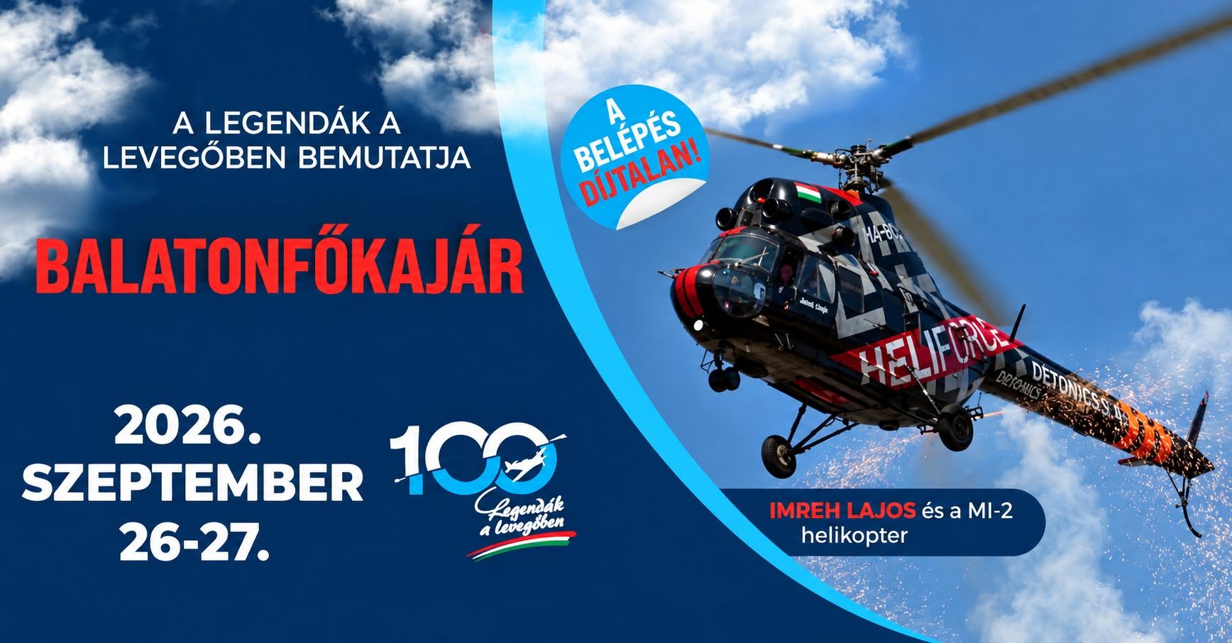 Legendák a Levegőben - repülőnapok Balatonfőkajáron 2026 szeptember 26-27.
